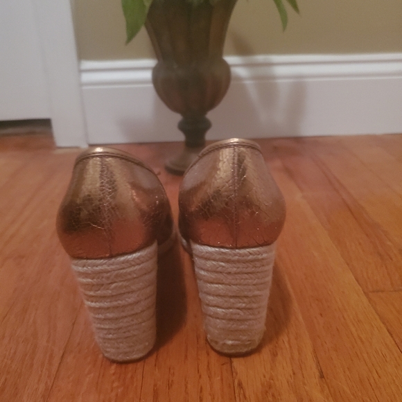 Coach Leather Raffea Wedge Heel US 9.5 Bronze - Picture 4 of 8